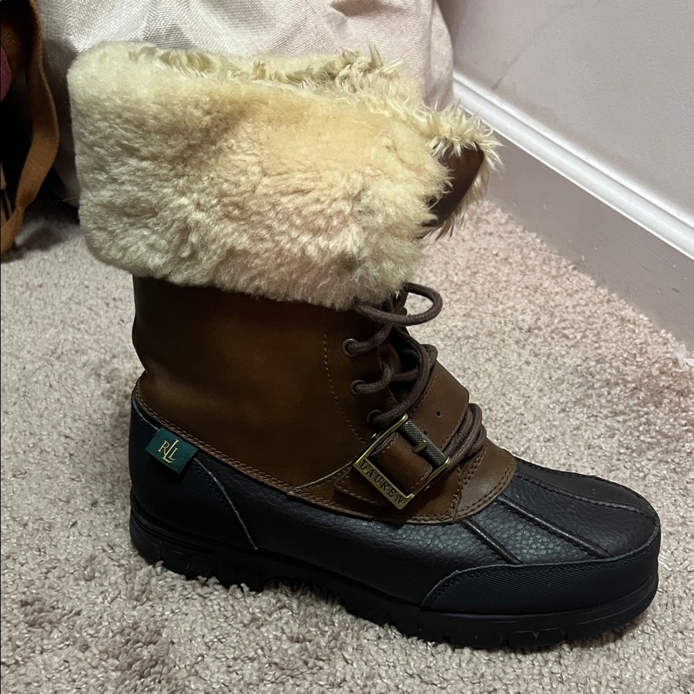 Lauren Ralph Lauren Brown and Black Winter Boots